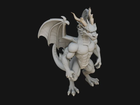 Winged Dragon Demon Statue Design 23 - 3D Print Model 3D Print Model