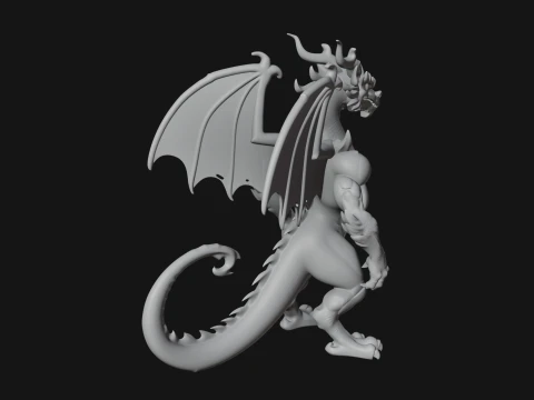 Winged Dragon Demon Statue Design 23 - 3D Print Model 3D Print Model