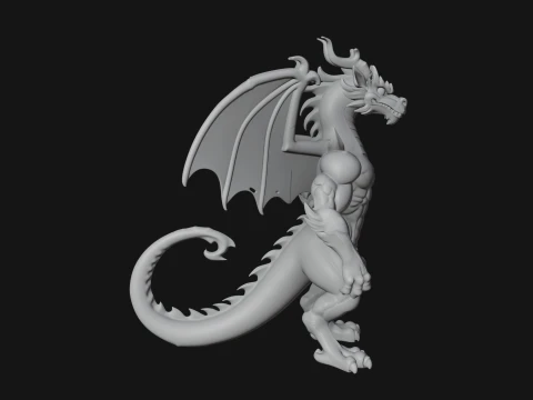 Winged Dragon Demon Statue Design 23 - 3D Print Model 3D Print Model