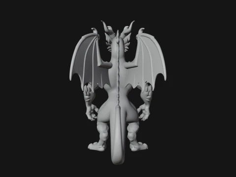 Winged Dragon Demon Statue Design 23 - 3D Print Model 3D Print Model