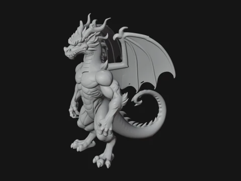 Winged Dragon Demon Statue Design 23 - 3D Print Model 3D Print Model
