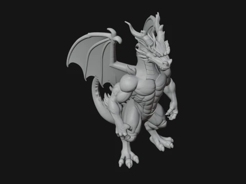 Winged Dragon Demon Statue Design 23 - 3D Print Model 3D Print Model
