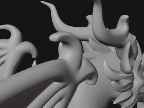 Winged Dragon Demon Statue Design 23 - 3D Print Model 3D Print Model