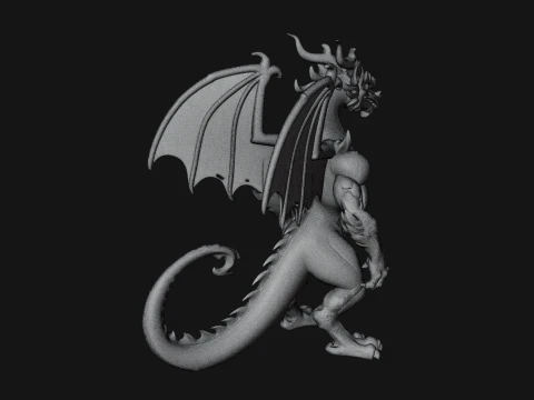 Winged Dragon Demon Statue Design 23 - 3D Print Model 3D Print Model
