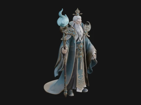 Elven High Mage Statue Design 12 - 3D Print Model 3D Print Model