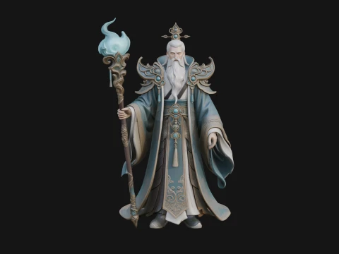 Elven High Mage Statue Design 12 - 3D Print Model 3D Print Model