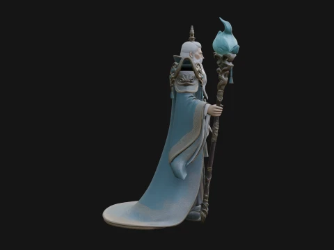 Elven High Mage Statue Design 12 - 3D Print Model 3D Print Model