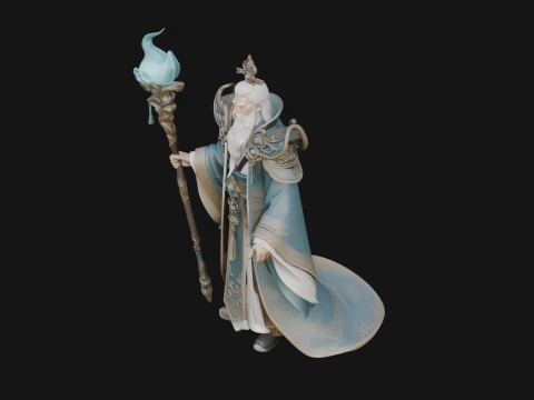 Elven High Mage Statue Design 12 - 3D Print Model 3D Print Model
