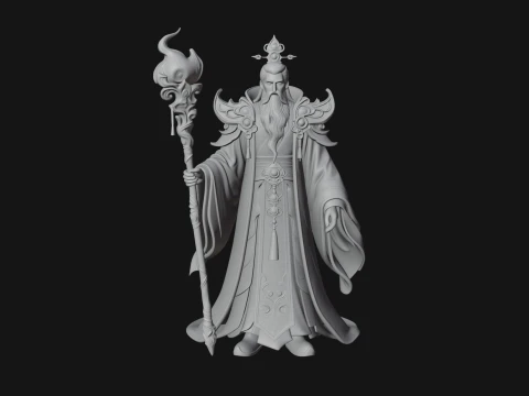 Elven High Mage Statue Design 12 - 3D Print Model 3D Print Model