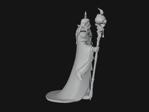 Elven High Mage Statue Design 12 - 3D Print Model 3D Print Model