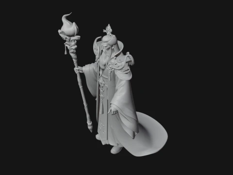 Elven High Mage Statue Design 12 - 3D Print Model 3D Print Model