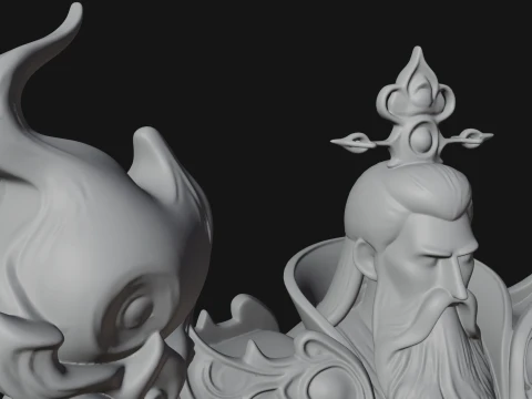 Elven High Mage Statue Design 12 - 3D Print Model 3D Print Model