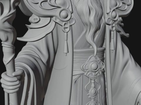 Elven High Mage Statue Design 12 - 3D Print Model 3D Print Model