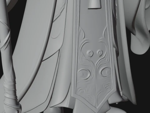 Elven High Mage Statue Design 12 - 3D Print Model 3D Print Model