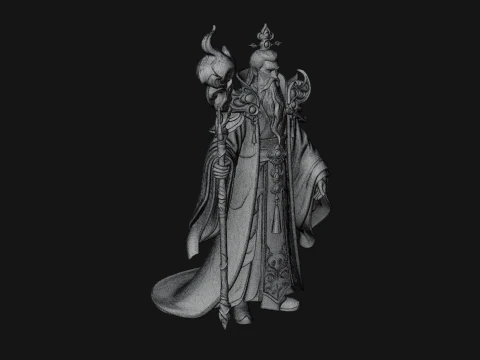 Elven High Mage Statue Design 12 - 3D Print Model 3D Print Model