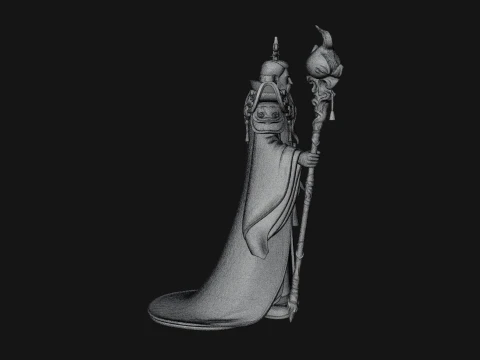 Elven High Mage Statue Design 12 - 3D Print Model 3D Print Model