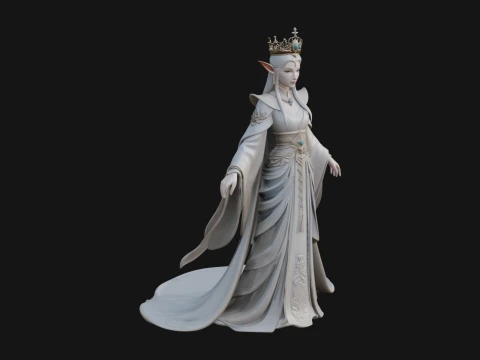Elven Queen Statue Design 16 - 3D Print Model Modelo de Impressão 3D