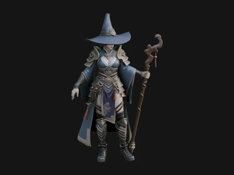 Witch Hat Sorcerer Statue Design 13 - 3D Print Model 3D Print Model