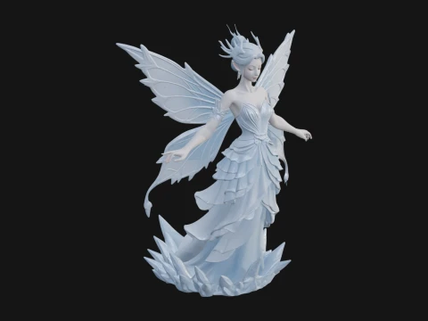 Butterfly Wing Fairy Statue Design 10 - 3D Print Model 3D Принт Модель