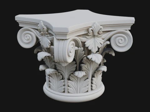Carved Column Capital Design 28 - 3D Print Model 3D Print Model