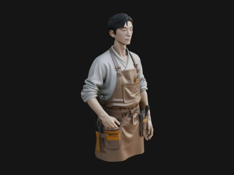 Craftsman Man Statue Design 1 - 3D Print Model 3D Print Model