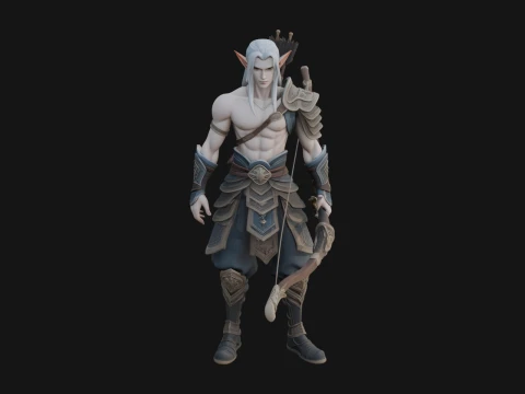 Elven Archer Statue Design 11 - 3D Print Model 3D Print Model