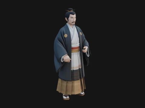 Kimono Merchant Man Statue Design 5 - 3D Print Model 3D Print Model