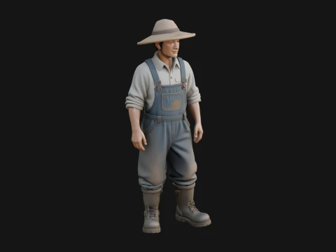 Farmer Man Statue Design 10 - 3D Print Model 3D Print Model