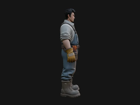 Construction Worker Statue Design 7 - 3D Print Model 3D Print Model