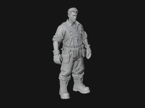 Construction Worker Statue Design 7 - 3D Print Model 3D Print Model