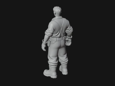 Construction Worker Statue Design 7 - 3D Print Model 3D Print Model
