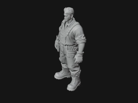 Construction Worker Statue Design 7 - 3D Print Model 3D Print Model