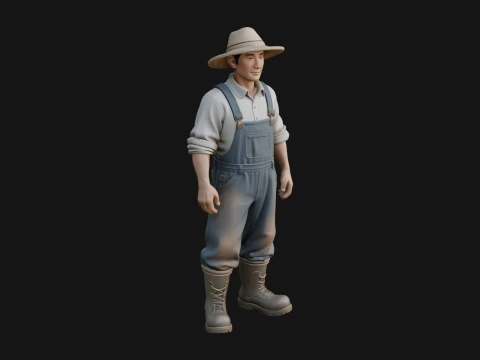 Farmer Man Statue Design 11 - 3D Print Model 3D Print Model