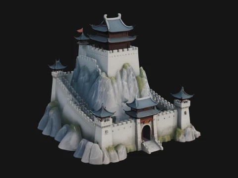 Oriental Fortress Castle Design 1 - 3D Print Model 3D Print Model
