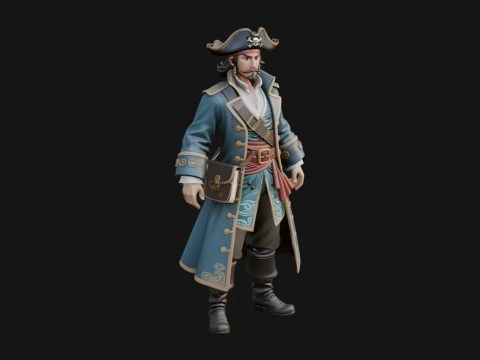 Pirate Captain Statue Design 16 - 3D Print Model 3D Print Model