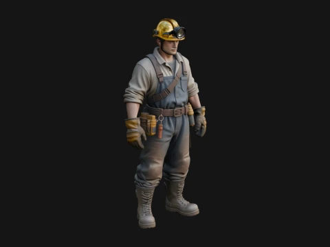 Miner Man Statue Design 3 - 3D Print Model 3D Print Model