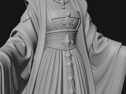 Crowned Royal Queen Statue Design 5 - 3D Print Model 3D Print Model