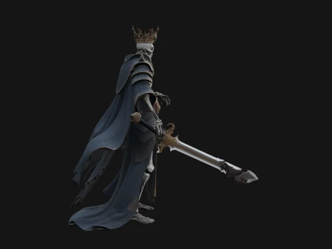 Crowned Skeleton King Statue Design 17 - 3D Print Model 3D Print Model