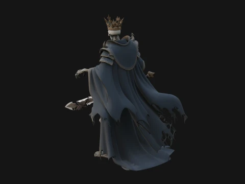 Crowned Skeleton King Statue Design 17 - 3D Print Model 3D Print Model