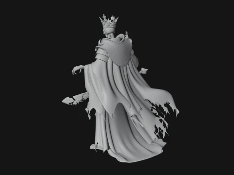 Crowned Skeleton King Statue Design 17 - 3D Print Model 3D Print Model