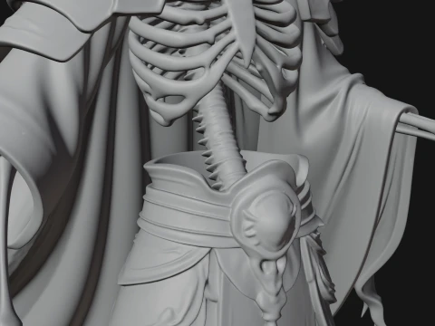 Crowned Skeleton King Statue Design 17 - 3D Print Model 3D Print Model