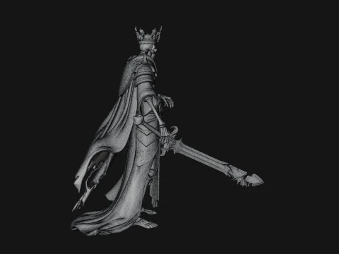 Crowned Skeleton King Statue Design 17 - 3D Print Model 3D Print Model