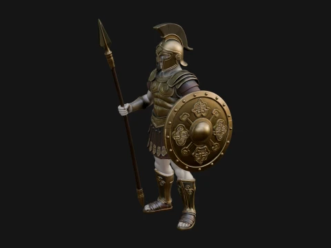 Greek Hoplite Warrior Statue Design 24 - 3D Print Model 3D Baskı Modeli