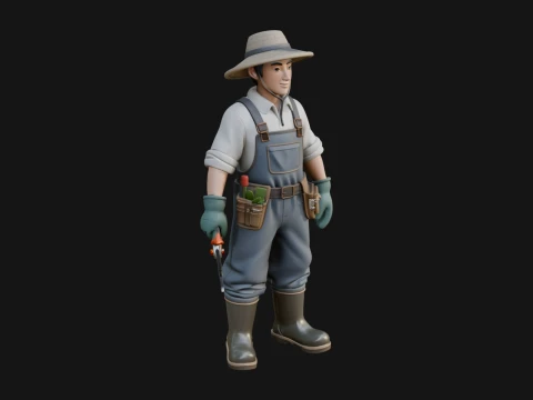 Farmer Man Statue Design 12 - 3D Print Model 3D Print Model