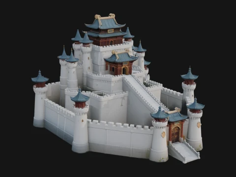Oriental Fortress Castle Design 3 - 3D Print Model 3D Print Model