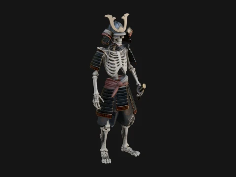 Skeleton Samurai Statue Design 4 - 3D Print Model 3D Print Model