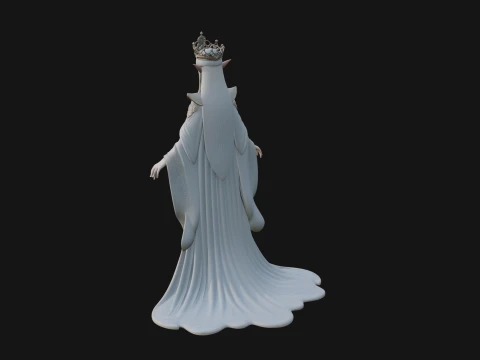 Elven Queen Statue Design 17 - 3D Print Model 3D Print Model