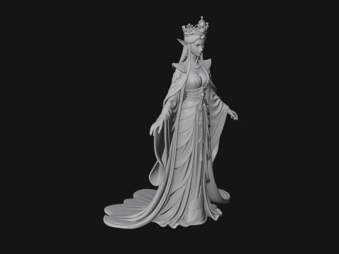 Elven Queen Statue Design 17 - 3D Print Model 3D Print Model