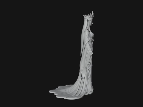 Elven Queen Statue Design 17 - 3D Print Model 3D Print Model