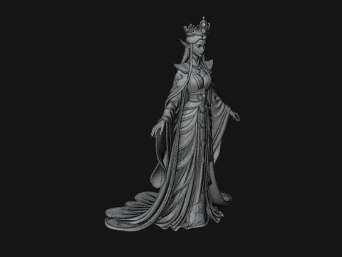 Elven Queen Statue Design 17 - 3D Print Model 3D Print Model